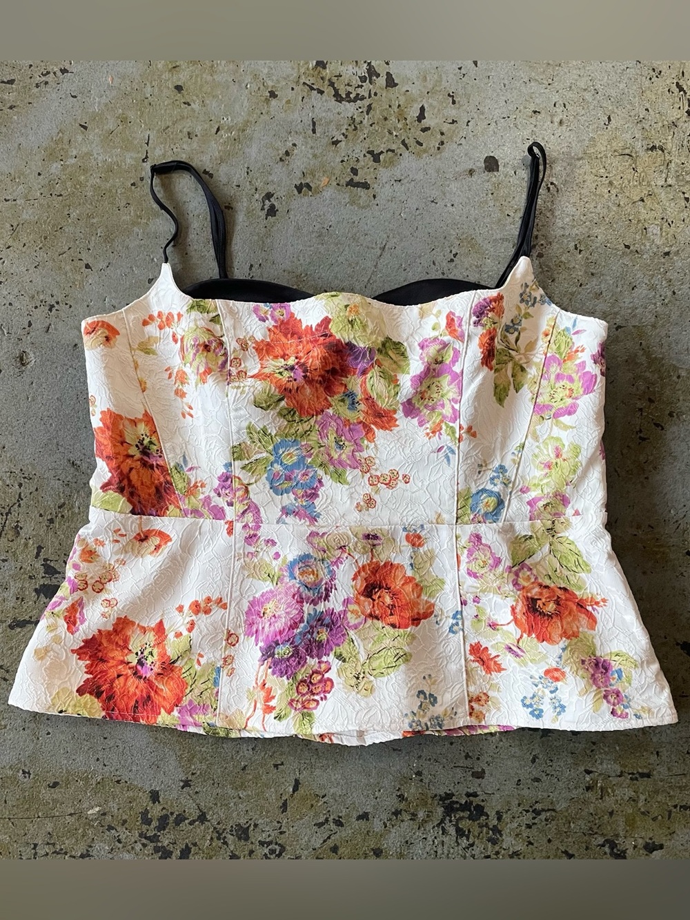 Maeve NWT by Anthropologie Jacquard Peekaboo Tank Top Sweetheart Neck Sz XL